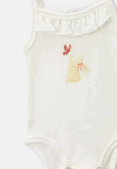 Боди из хлопка с принтом зайчик с бабочкой 