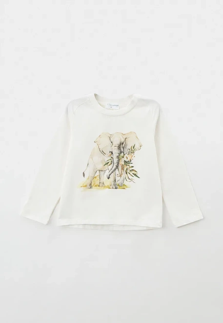 Лонгслив с рукавами реглан и печатным рисунком слон