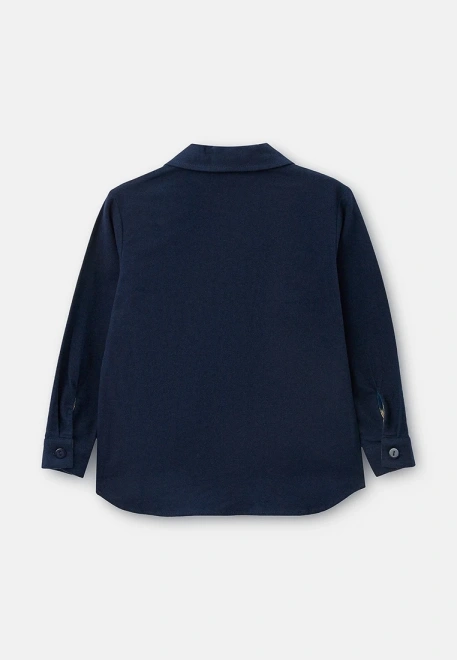 Рубашка темна-синяя  из фланели на мальчика