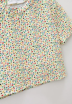 Футболка укороченные с принтом цветные крапинки
