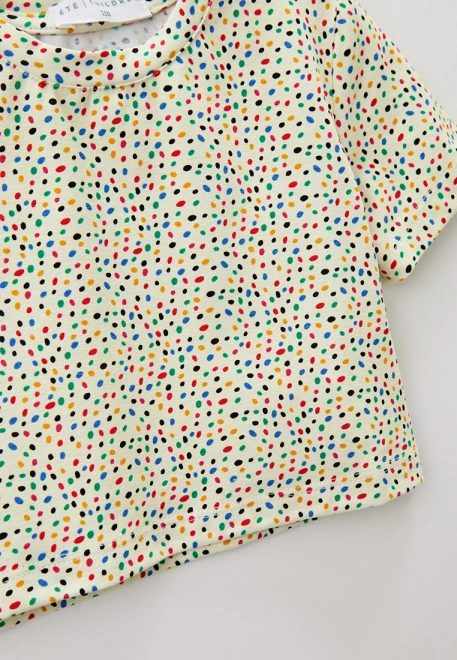 Футболка укороченные с принтом цветные крапинки