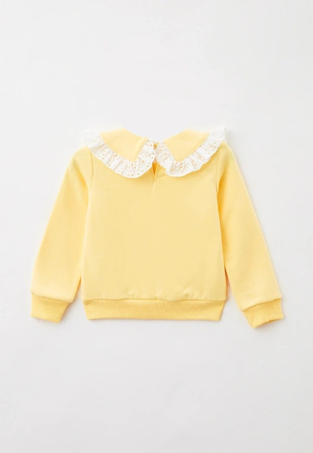 Костюм из свитшота с воротником с оборками и широкими брюками