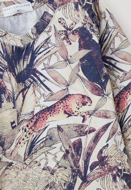 Лонгслив прямого кроя с рисунком в винтажном стиле