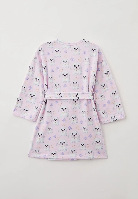 Халат домашний розового цвета с принтом собачки 