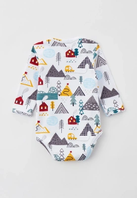 Боди для малышей с длинным рукавом из мягкого хлопкового трикотажа