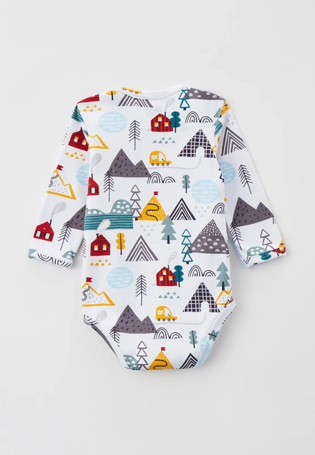 Боди для малышей с длинным рукавом из мягкого хлопкового трикотажа