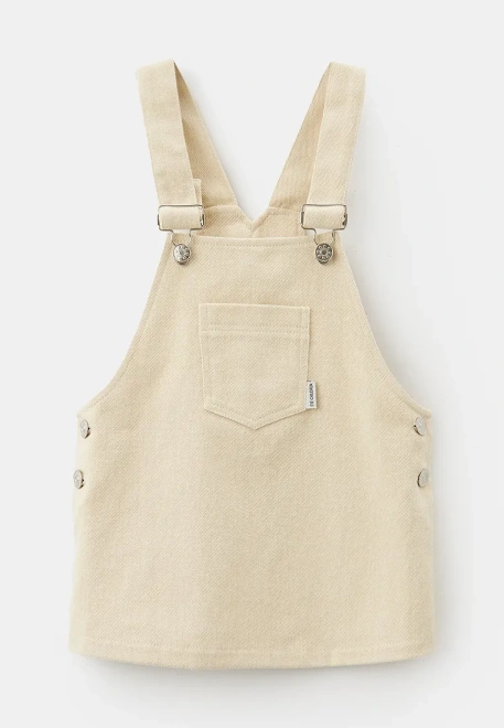 Сарафан из денима для девочек в молочном цвете