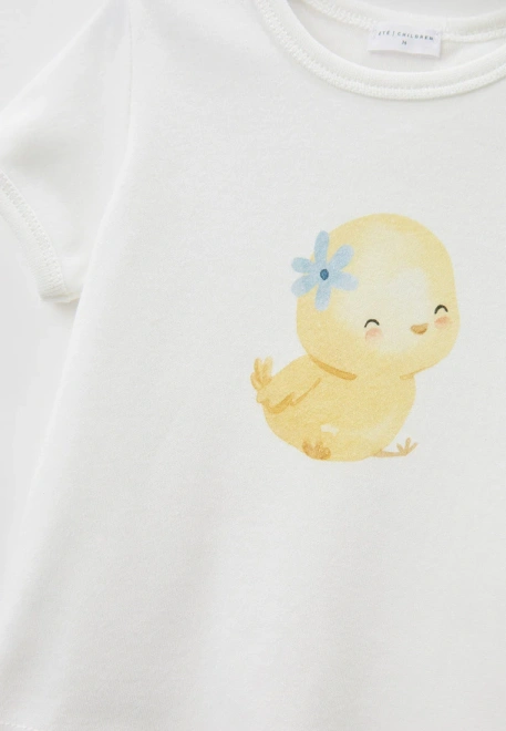 Футболка для малышей с печатным рисунком цыпленок