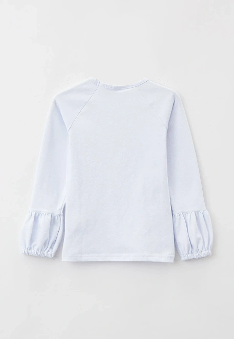 Лонгслив школьный белого цвета с кружевом на горловине 
