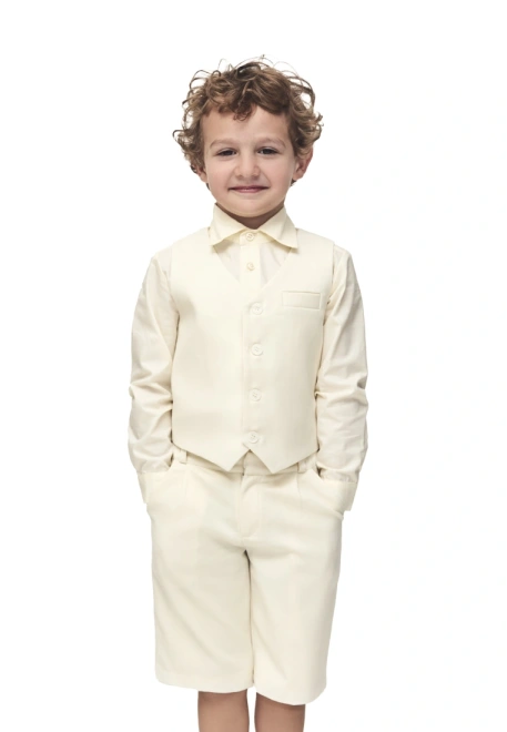 Шорты из костюмной ткани в молочном цвете