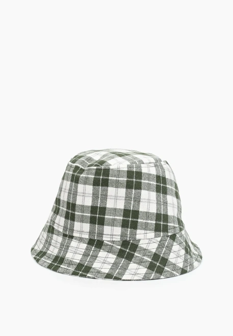 Панама в клетку из теплого хлопка