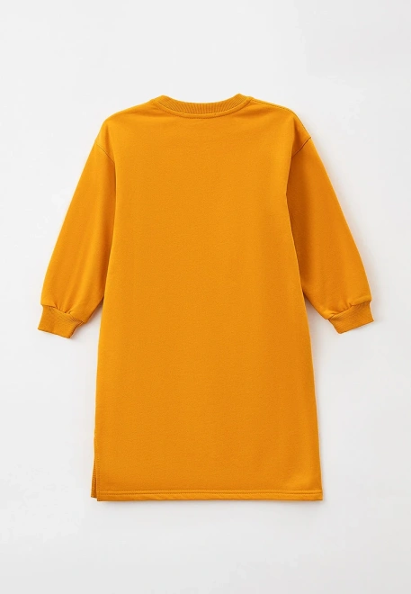 Платье длинное свободного кроя из футера с небольшим утеплителем