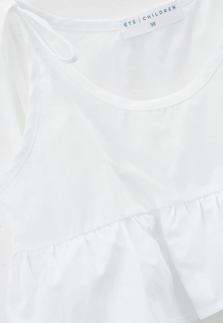 Топ укороченный на завязках из теплого хлопка