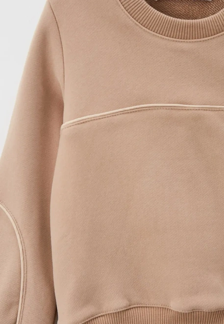 Костюм спортивный из свитшота и брюк из футера с велюр эффектом