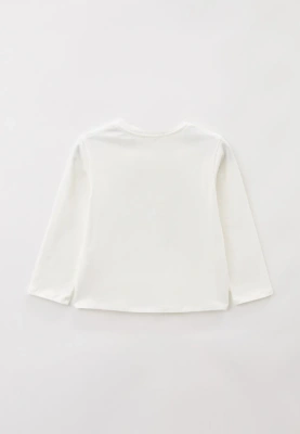 Лонгслив молочный с яркой надписью в салатовом цвете