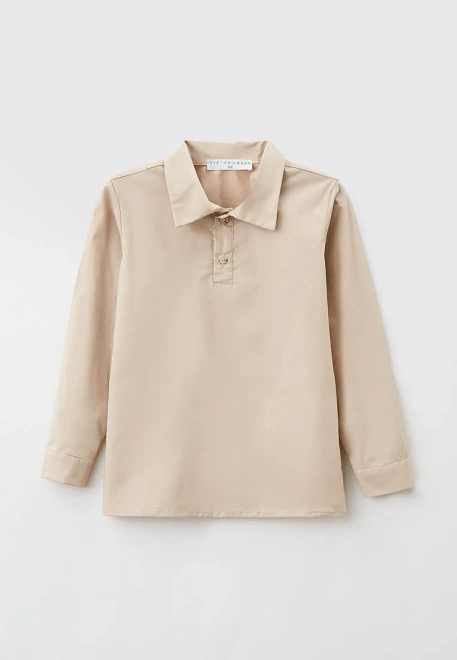 Рубашка-поло из поплина с длинным рукавом на манжетах