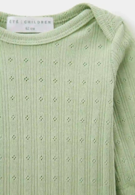 Комплект из двух боди серо-розового и зеленого цвета