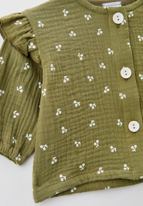 Блузка для малышей из муслина с принтом вишенки 