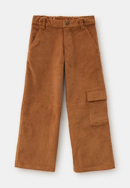 Брюки из вельвета коричневого цвета для девочек