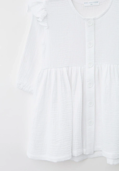 Платье летнее из муслина на пуговицах белого цвета