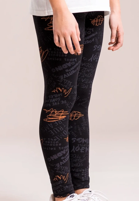 Леггинсы с надписями в черном цвете