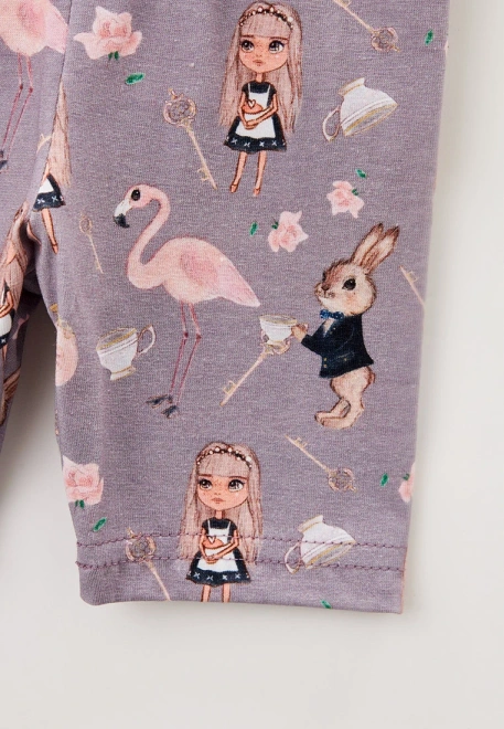 Капри для малышей с принтом девочка и фламинго