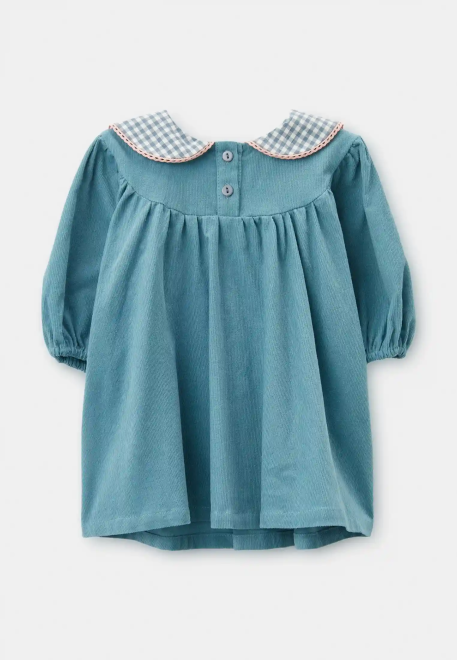 Платье Алисия из микровельвета в голубом цвете