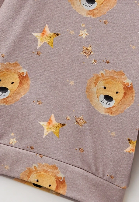 Худи с акварельным рисунком львы