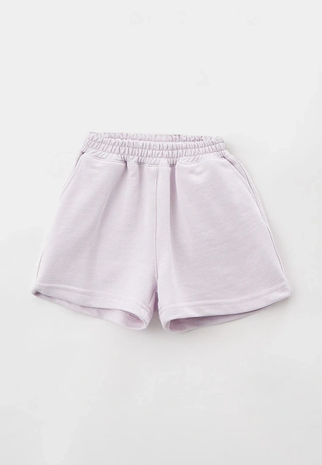 Шорты из хлопкового футера светло-сиреневого цвета