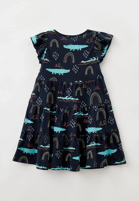 Платье из тонкого хлопка с принтом крокодилы