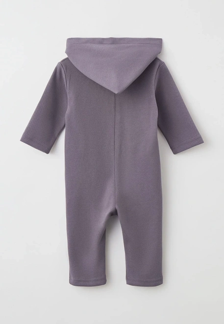 Комбинезон для малышей из трикотажа на пуговицах и с капюшоном 