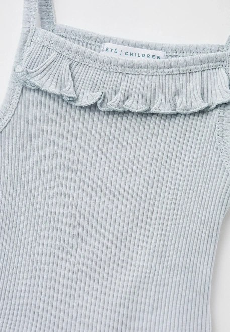 Майка укороченная из хлопка в рубчик