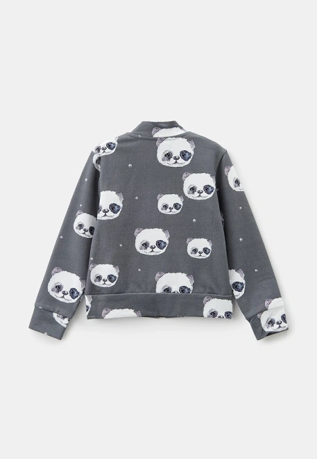 Костюм бомбер и брюки с принтом "Панда"