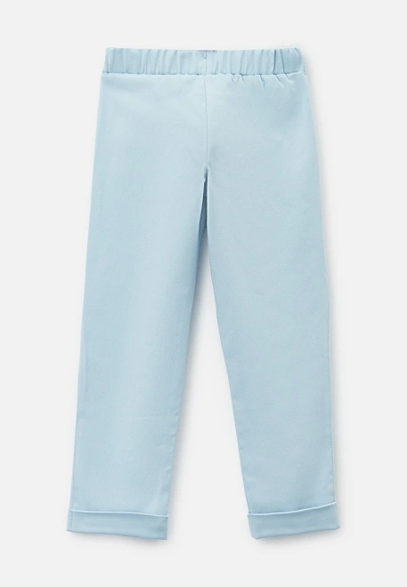 Брюки из голубого денима с отворотами 