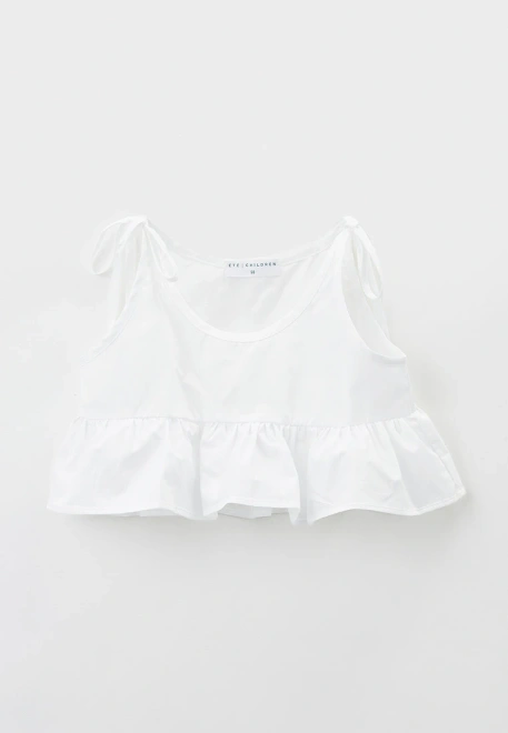 Топ укороченный на завязках из теплого хлопка