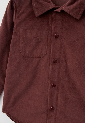 Рубашка прямого кроя из хлопкового велюра