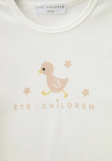 Пижама бежевого цвета с принтом для девочек