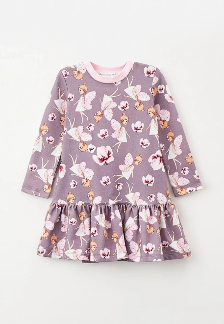 Платье из футера с принтом феи 