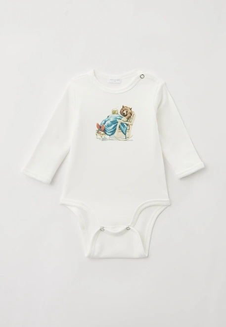 Боди с длинным рукавом из хлопка с принтом медведь в кресло-качалке