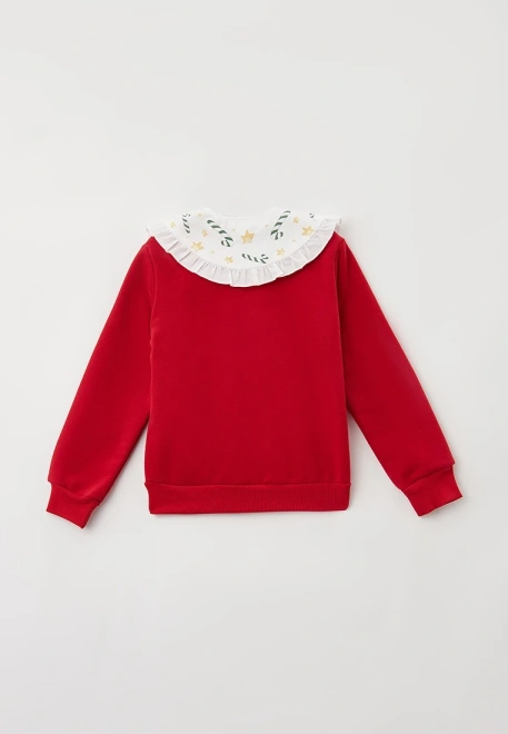 Костюм красный спортивный с брюками и сменными воротниками