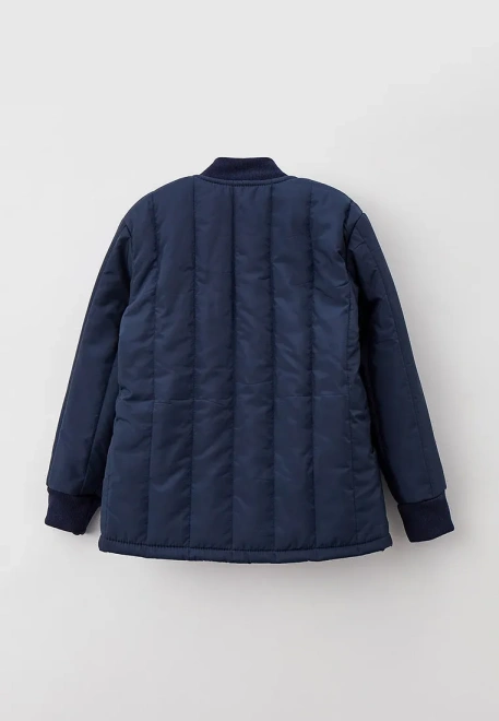 Куртка  на молнии из стеганной синей ткани 
