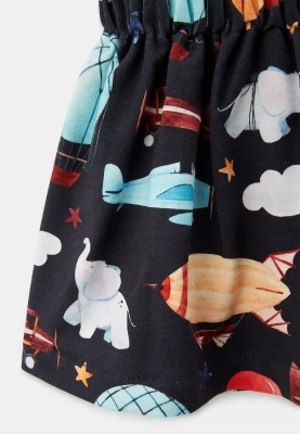 Юбка Агнесс из двунитки в темно-синем цвете