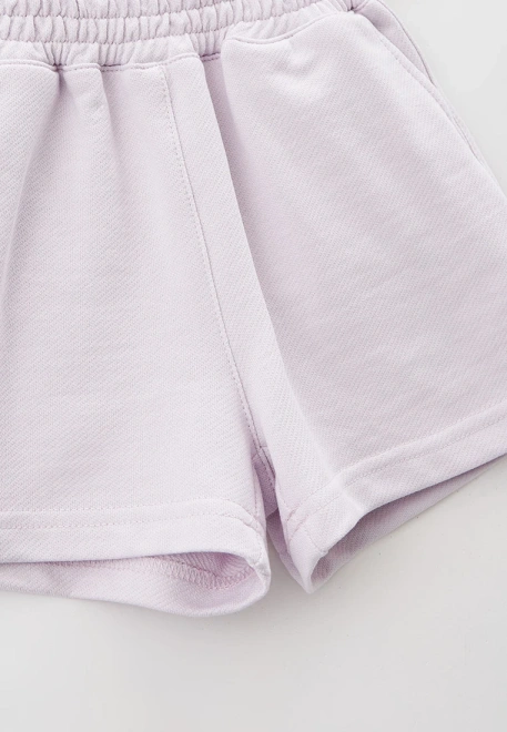 Шорты из хлопкового футера светло-сиреневого цвета