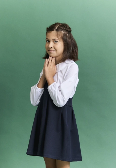 Сарафан темно-синего цвета из ткани Rika 