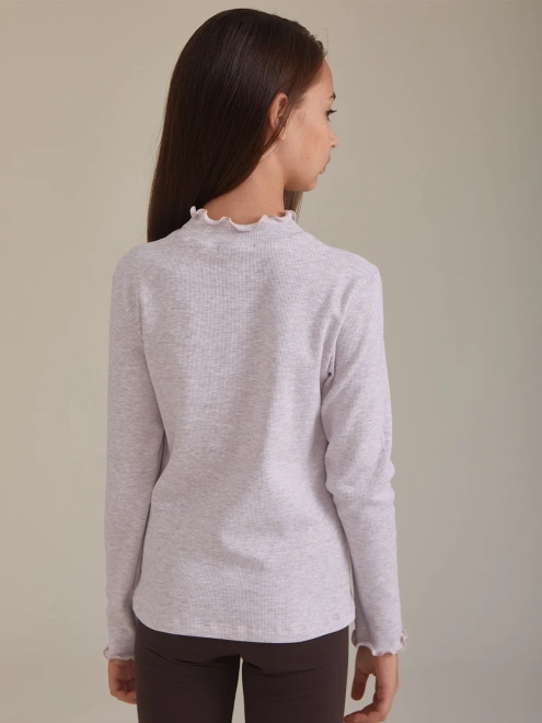 Водолазка прямого кроя из ткани в рубчик с небольшим утеплителем