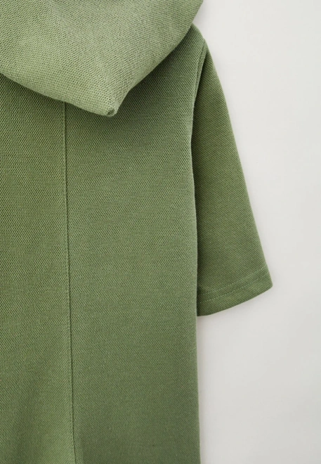 Комбинезон для малышей из трикотажа на пуговицах и с капюшоном 