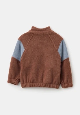 Костюм из флиса для девочек в голубом и коричневом цвете