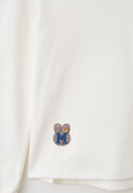 Лонгслив прямого кроя с пришивным элементом