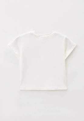 Футболка молочного цвете с лого 