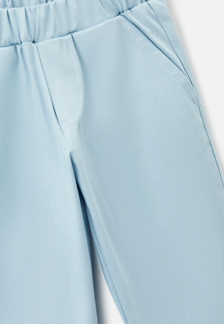 Брюки из голубого денима с отворотами 